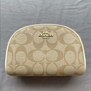 Coach Beige Monogram Cosmetic Bag